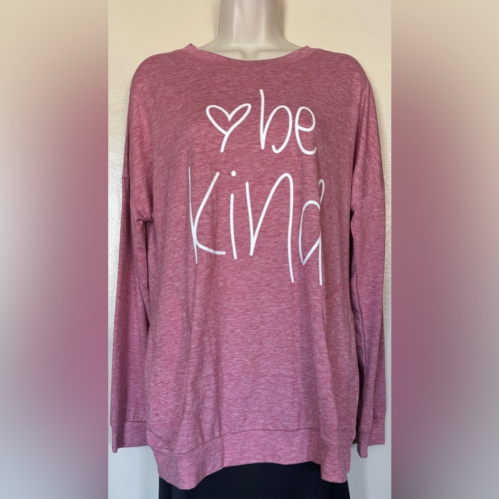 Women 'Be Kind'  Large Reddish/Pink Long Sleeve Shirt